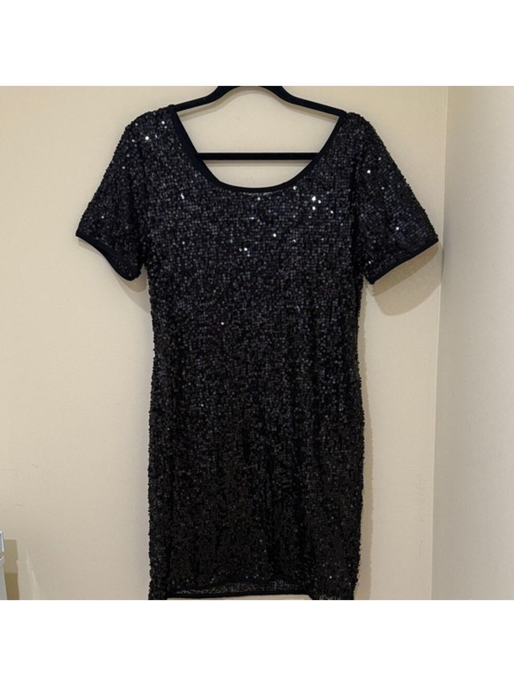 Elegant Black Sequin Dress ULTIMATE SHAPING Women’s evening dress size Large